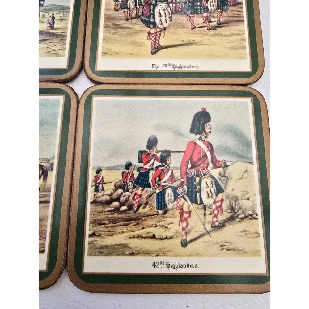Pimpernel Scottish Uniforms Coasters | Scottish Uniforms | Vintage - Set Of 6